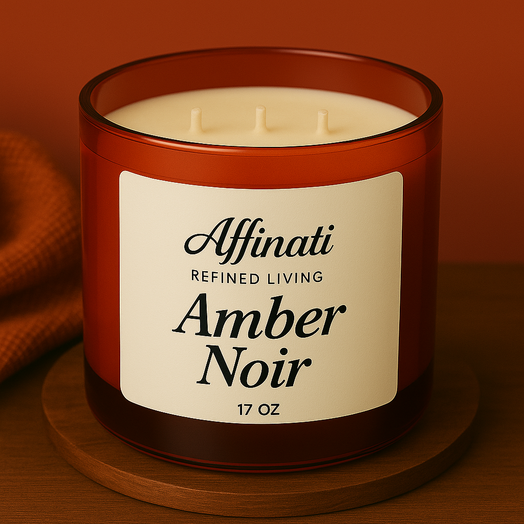 3-Wick Amber Noir Candle - Affinati