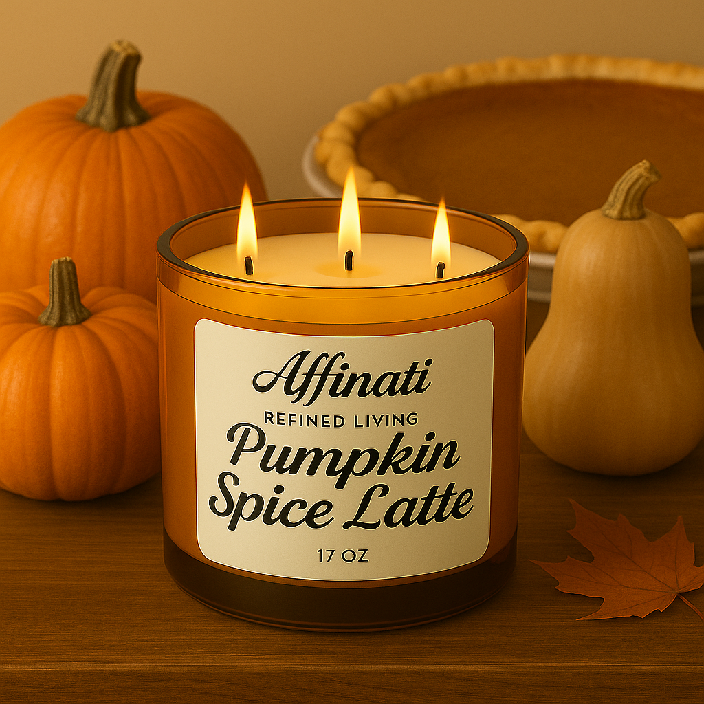 3-Wick Pumpkin Spice Latte Candle - Affinati