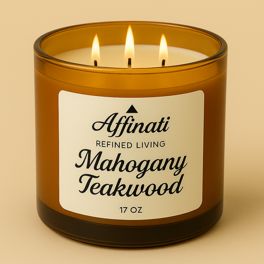 3-Wick Mahogany Teakwood Candle - Affinati
