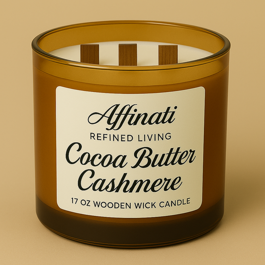 3-Wooden Wick Cocoa Butter Cashmere Candle - Affinati