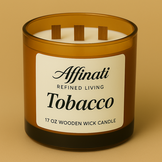 3-Wooden Wick Tobacco Candle - Affinati
