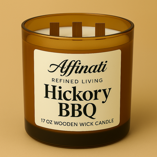 3-Wooden Wick Hickory BBQ Candle - Affinati