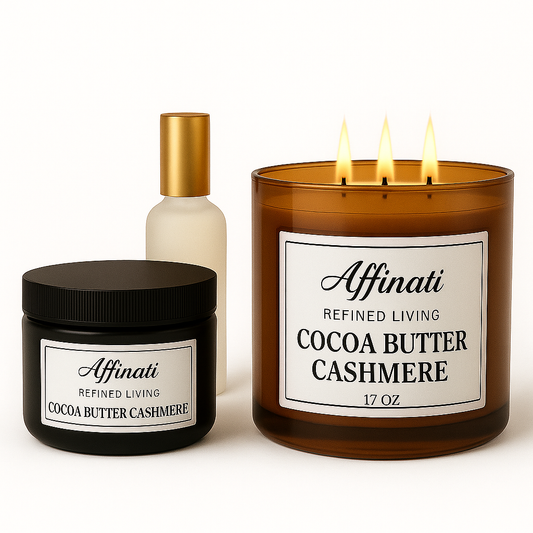 Affinati Cocoa Butter Cashmere Collection | Candle, Spray & Lotion