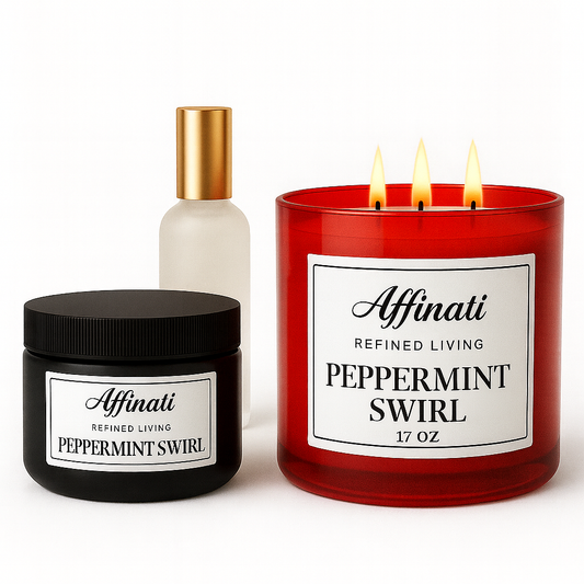 Affinati Peppermint Swirl Collection | Candle, Spray & Lotion