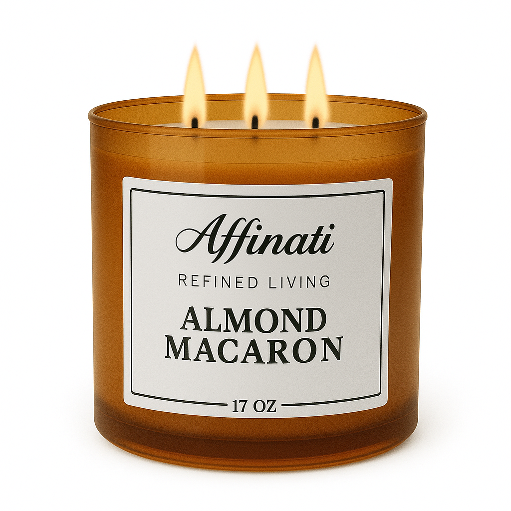 Vela de macaron de almendra de 3 mechas