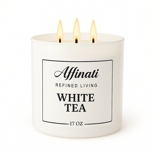 3-Wick White Tea Candle
