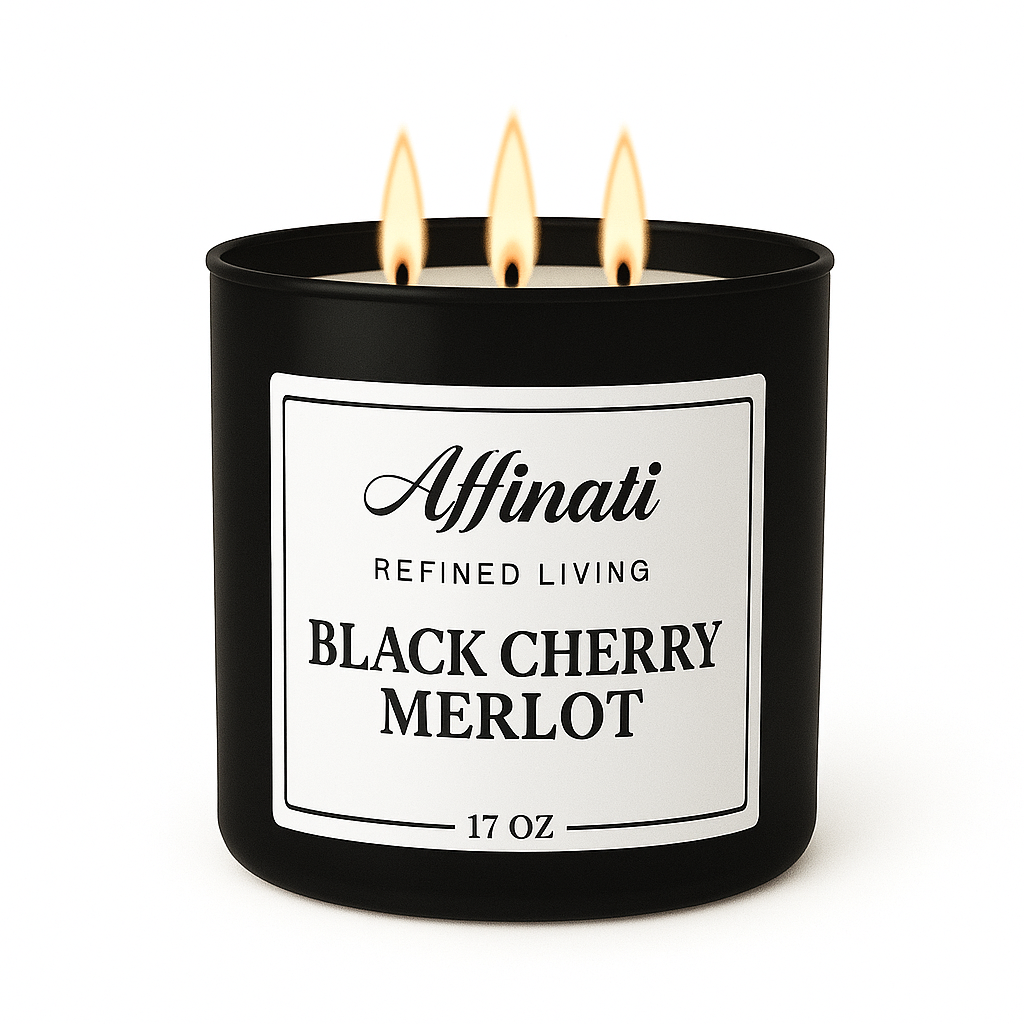 3-Wick Black Cherry Merlot Candle - Affinati