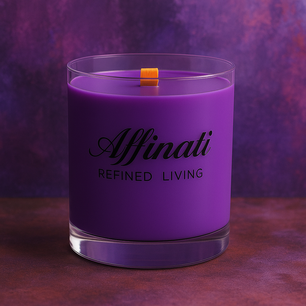 Amethyst Grove Wooden Wick Candle – Luxury 10 oz Soy Blend | Affinati