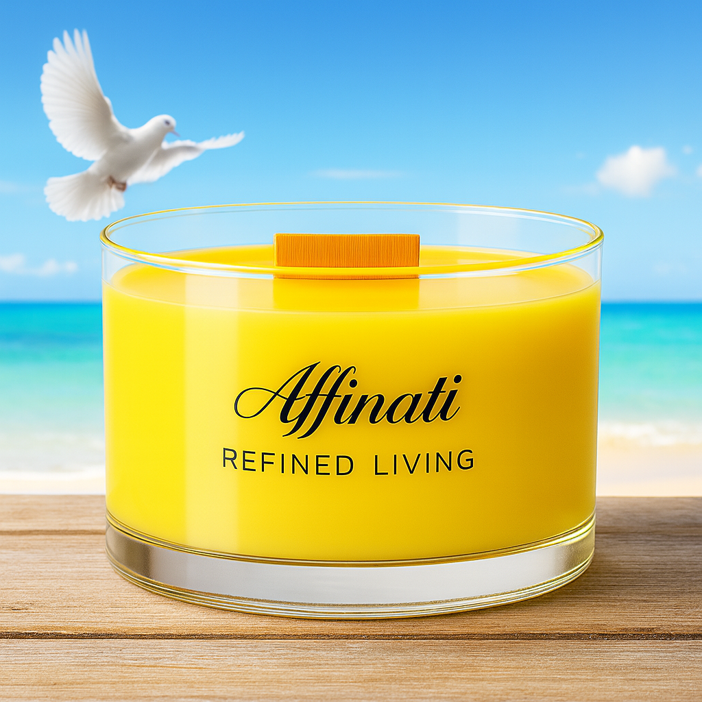 Golden Paloma Wooden Wick Candle – Luxury 15 oz Soy Blend | Affinati