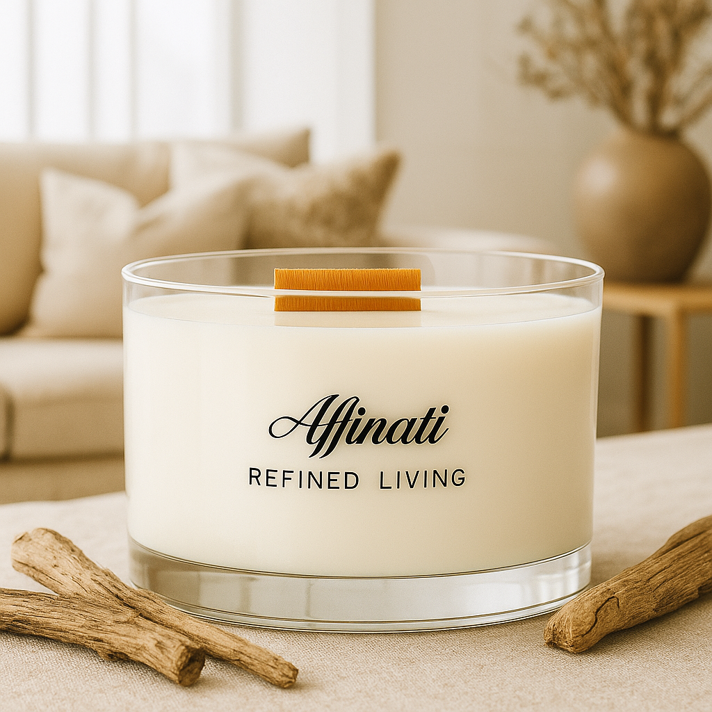 White Driftwood Wooden Wick Candle – Luxury 15 oz Soy Blend | Affinati - Affinati