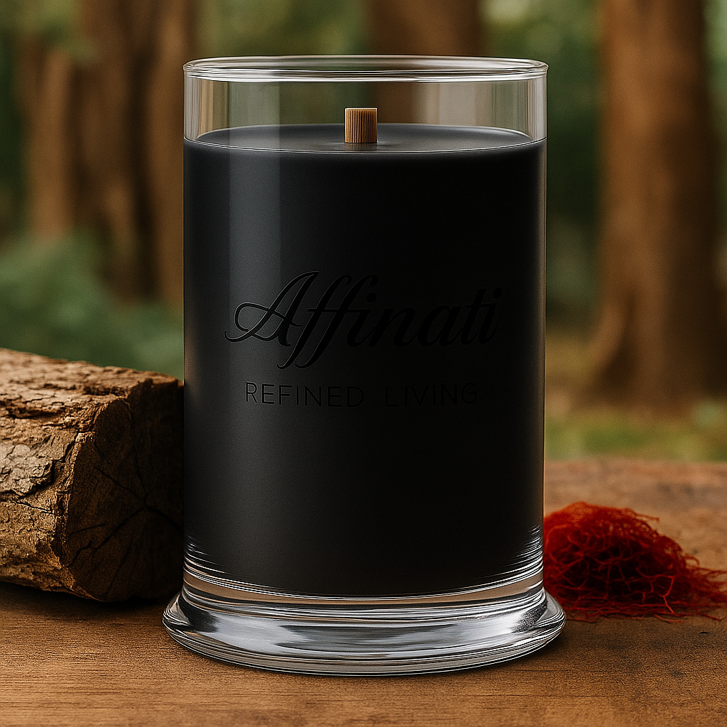 Vela con mecha de madera Roble Medianoche – Mezcla de soja de lujo de 595 g | Affinati