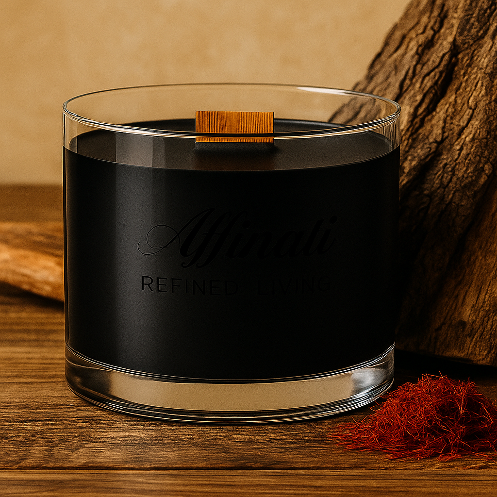 Vela con mecha de madera Roble Medianoche – Mezcla de soja de lujo de 425 g | Affinati