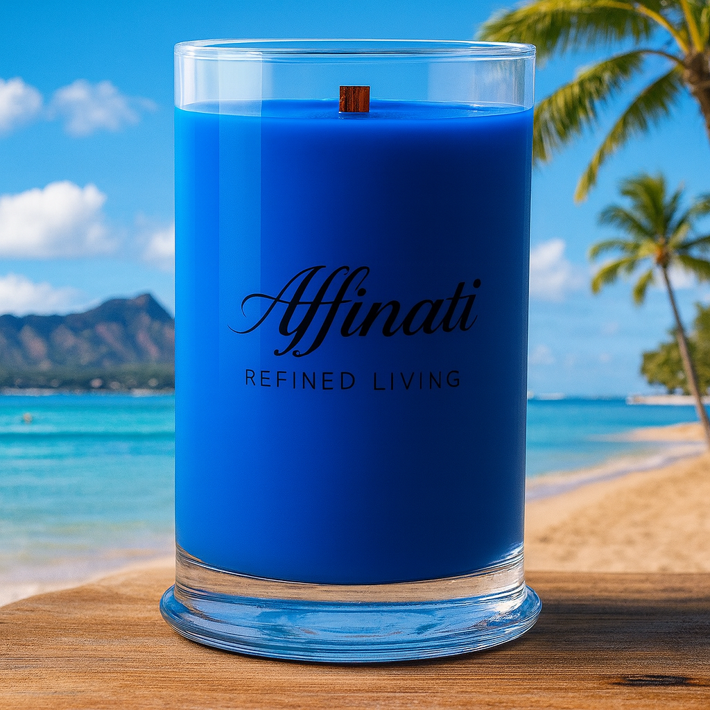 Aloha Bloom Wooden Wick Candle – Luxury 21 oz Soy Blend | Affinati