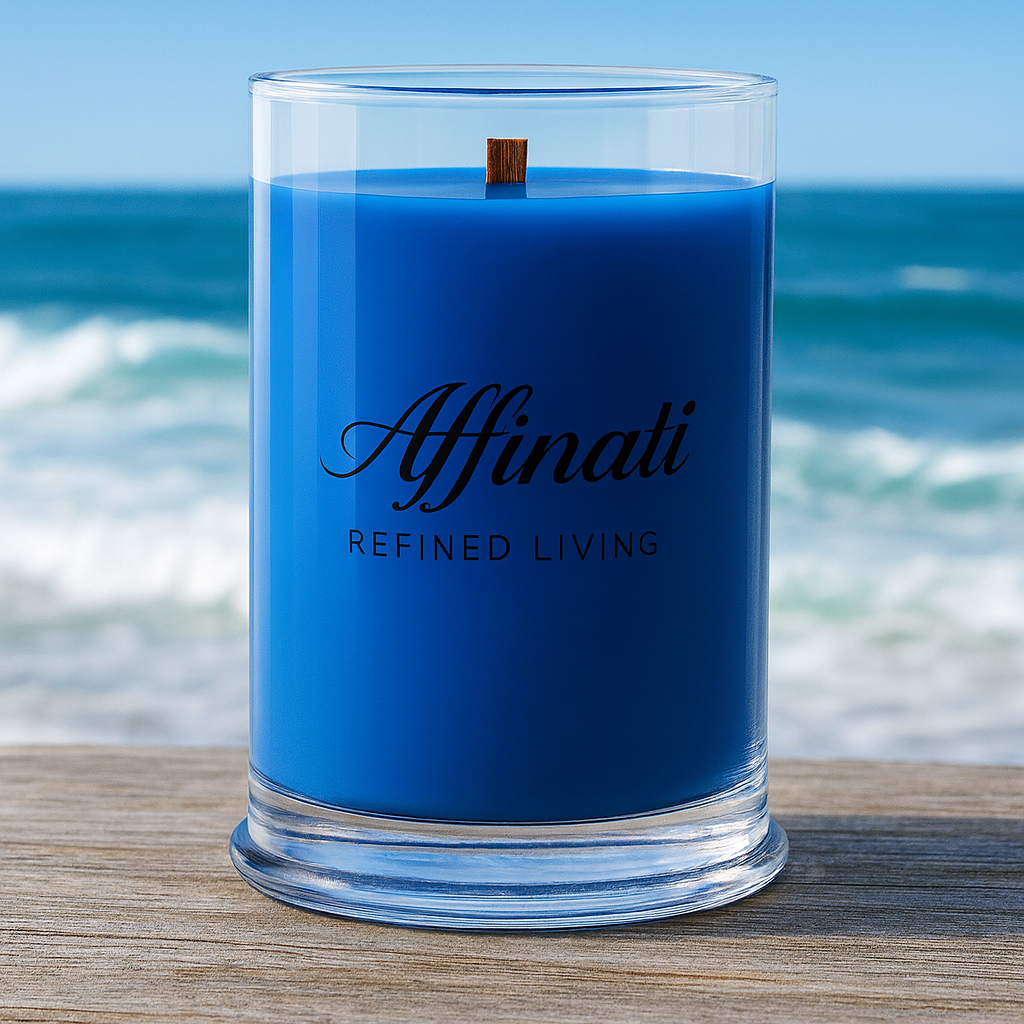 Coastal Drift Wooden Wick Candle – Luxury 21 oz Soy Blend | Affinati