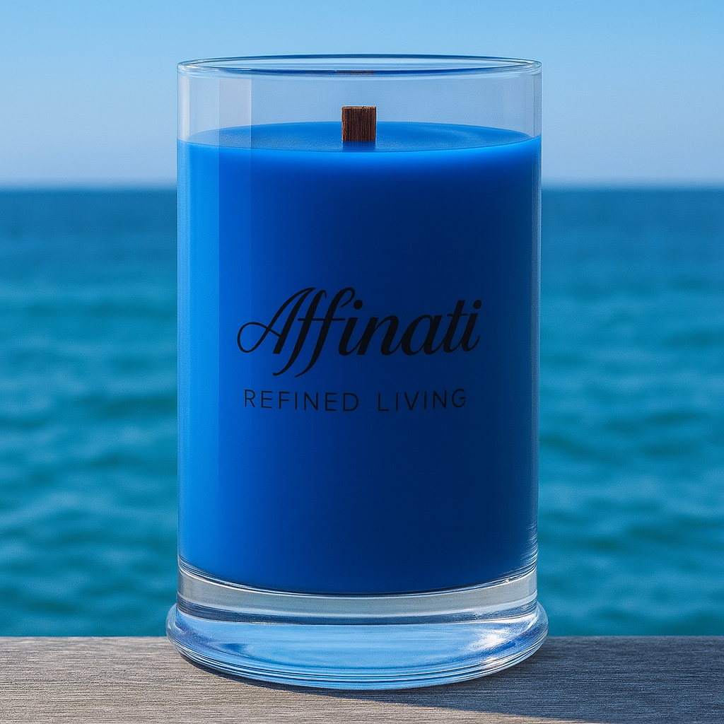 Coastal Drift Wooden Wick Candle – Luxury 21 oz Soy Blend | Affinati