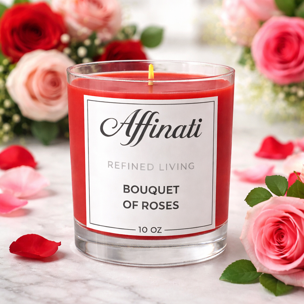 Strauß aus Rosen Originalkerze