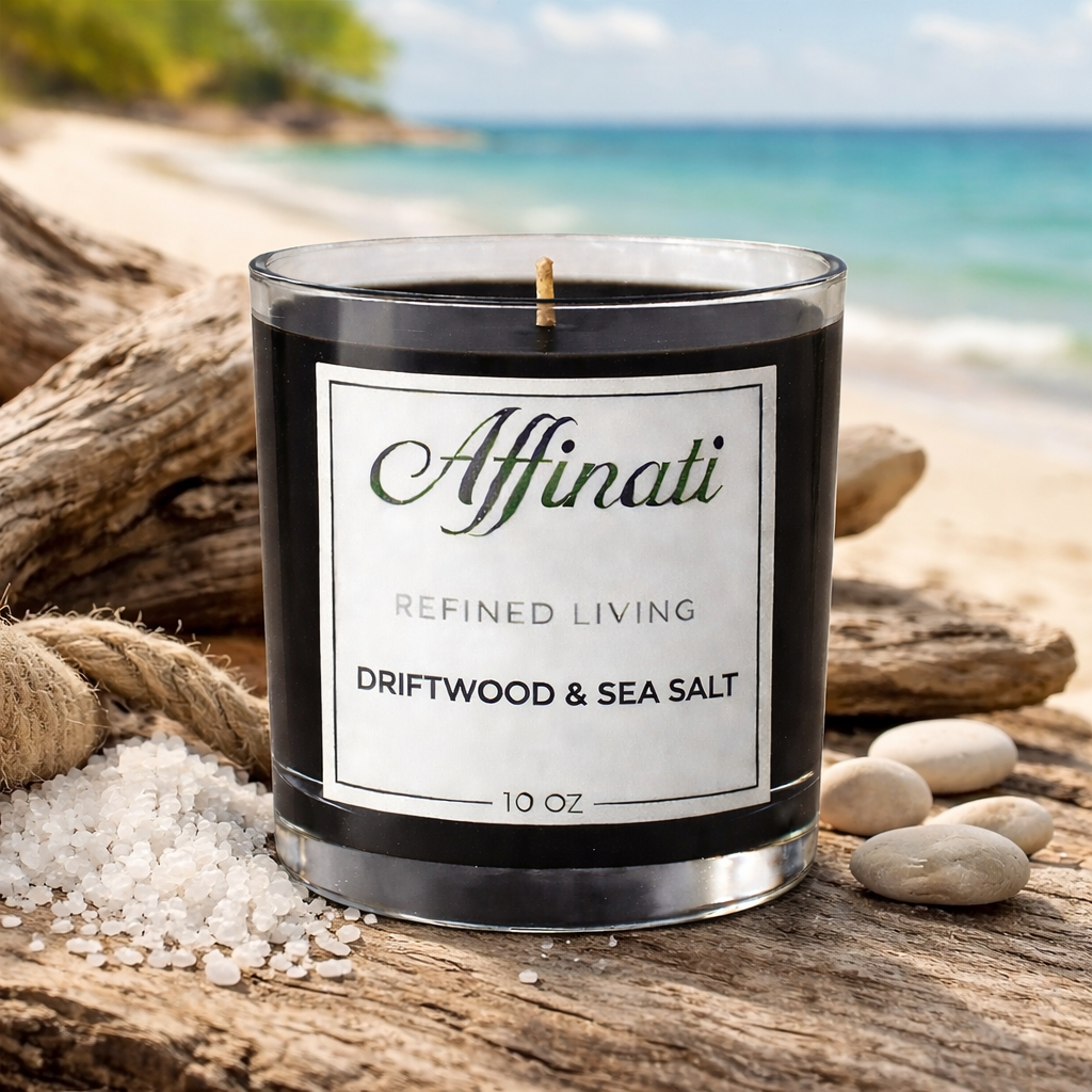 Świeca Original z drewna dryfującego i soli morskiej