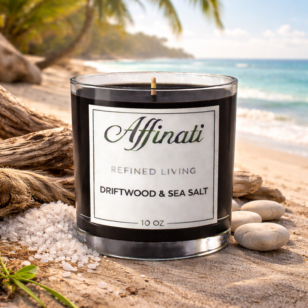 Świeca Original z drewna dryfującego i soli morskiej