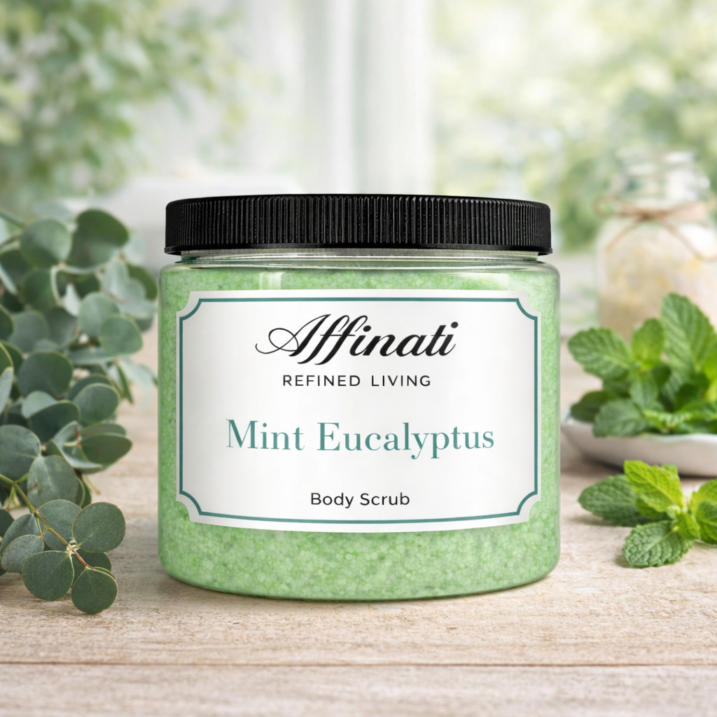 Mint Eucalyptus Body Scrub 20 oz | Whipped Salt Scrub