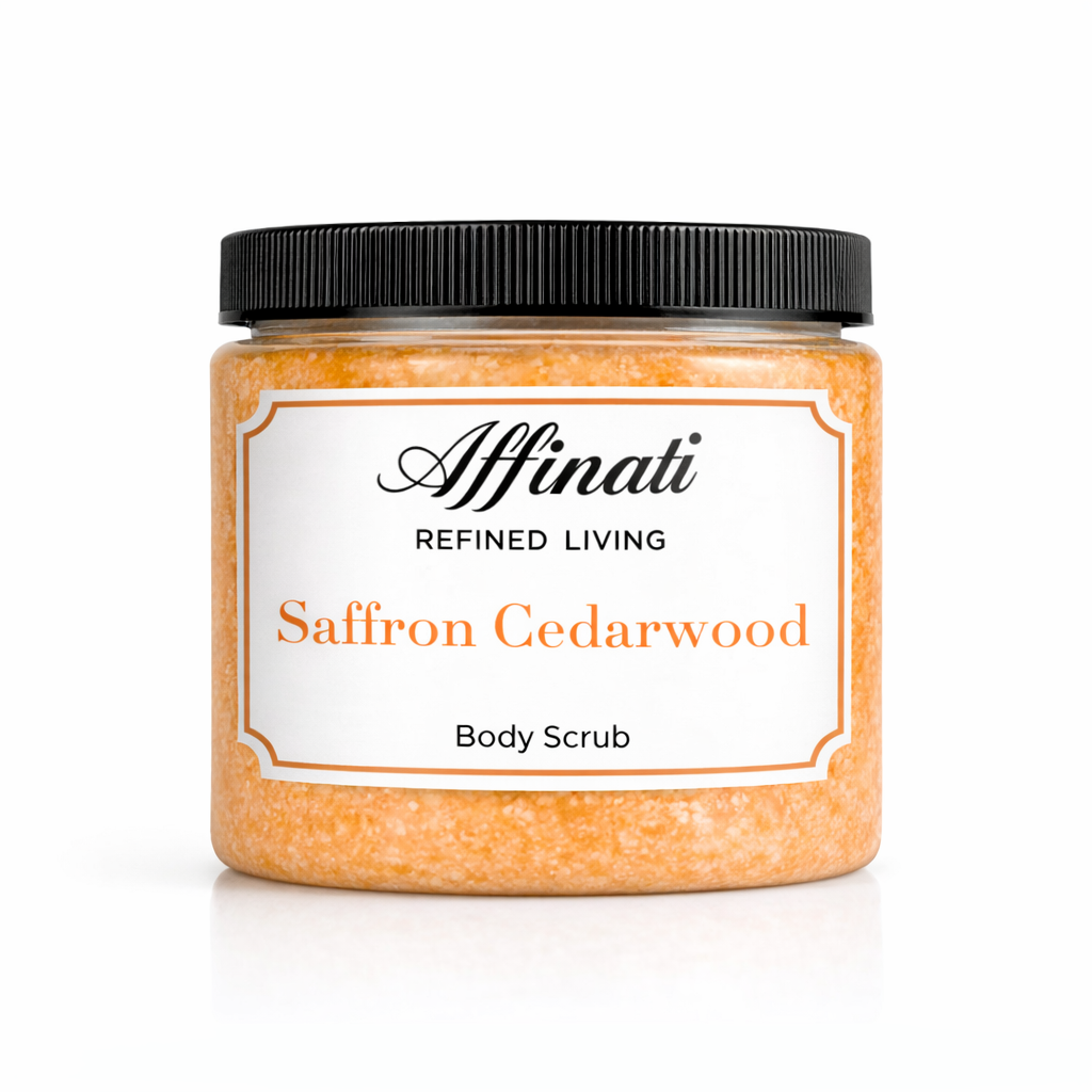 Tělový peeling Šafrán Cedrové dřevo 20 oz | Šlehaný solný peeling