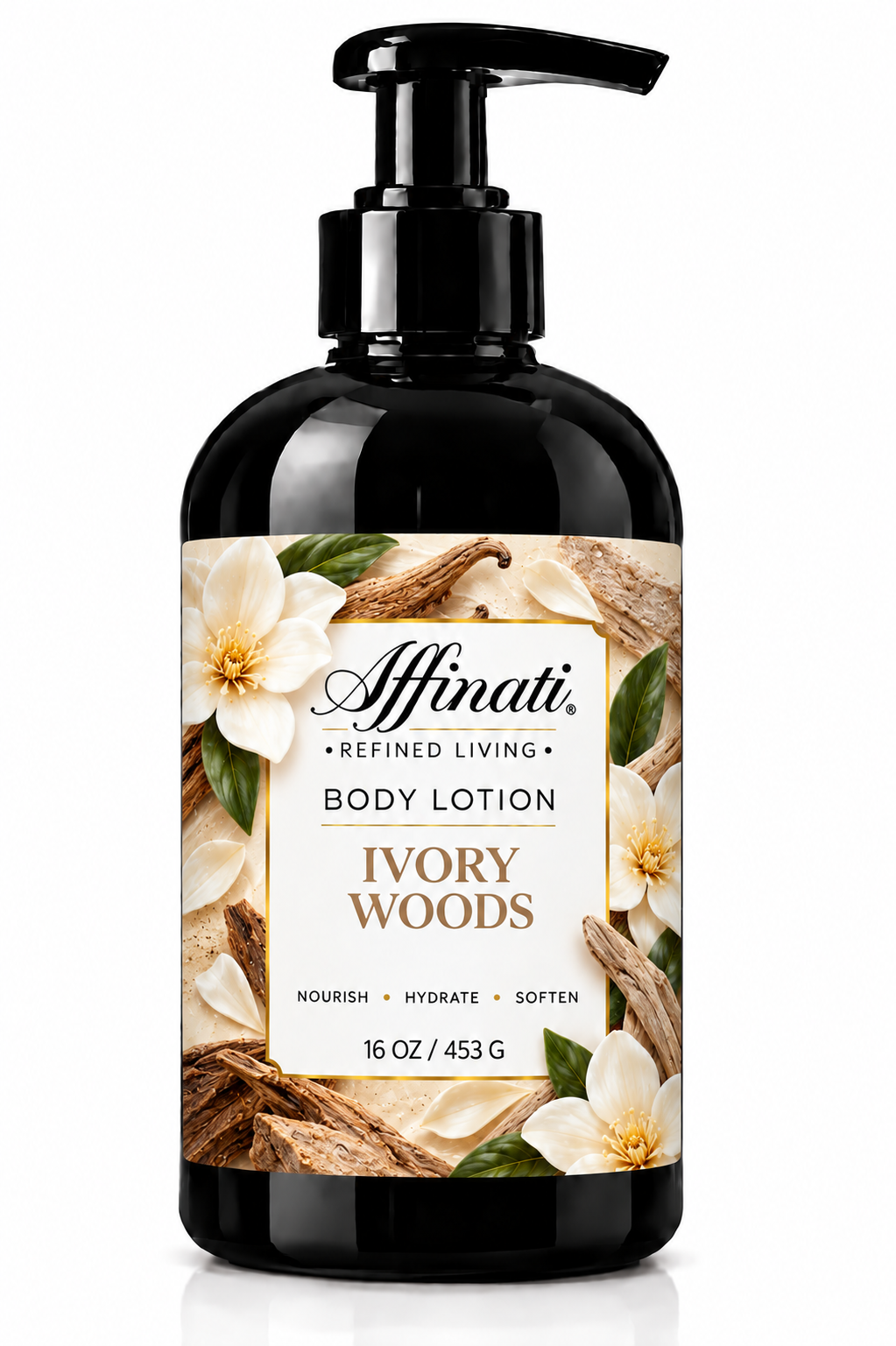 Bodylotion med elfenbensvita tränoter