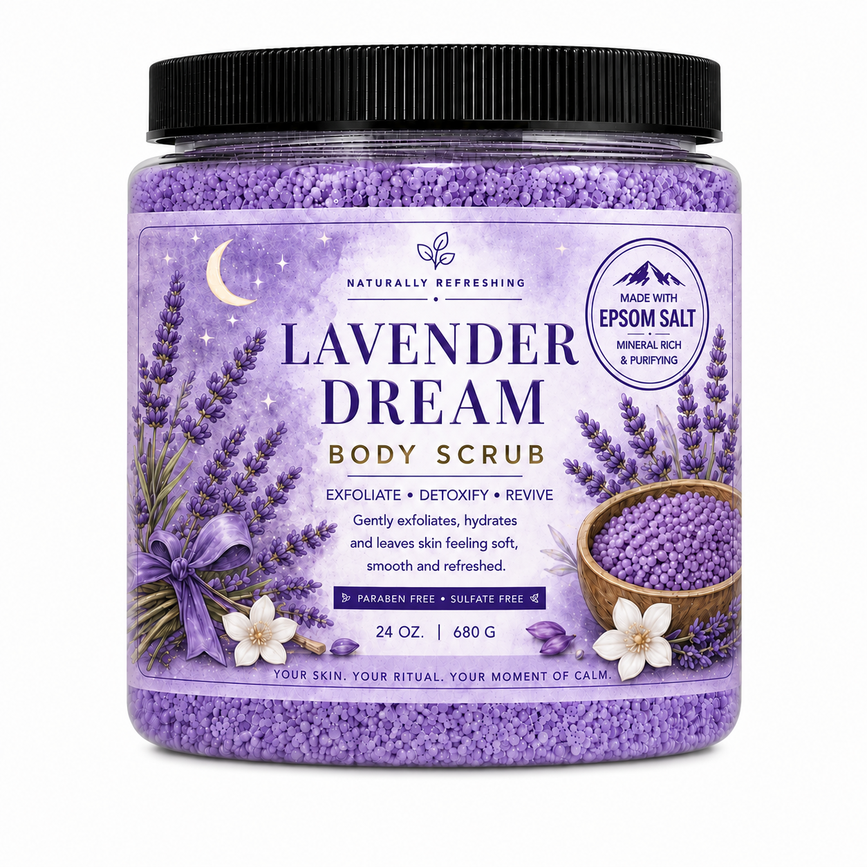 Scrub corpo Sogno di Lavanda | Sale di Epsom