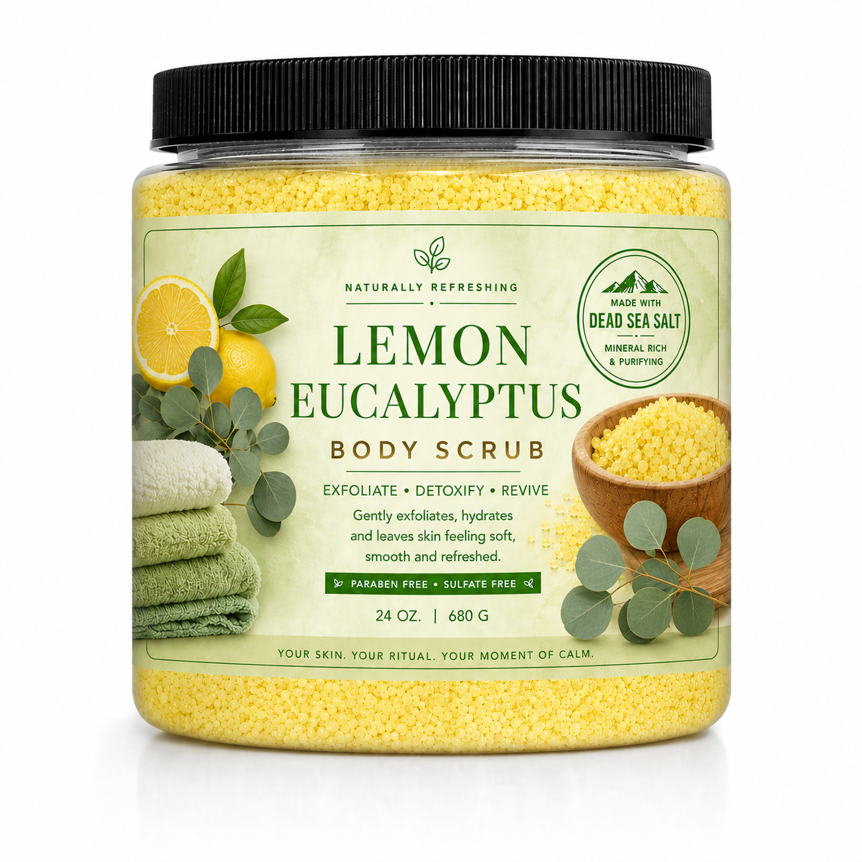 Lemon Eucalyptus Body Scrub | Dead Sea Salt