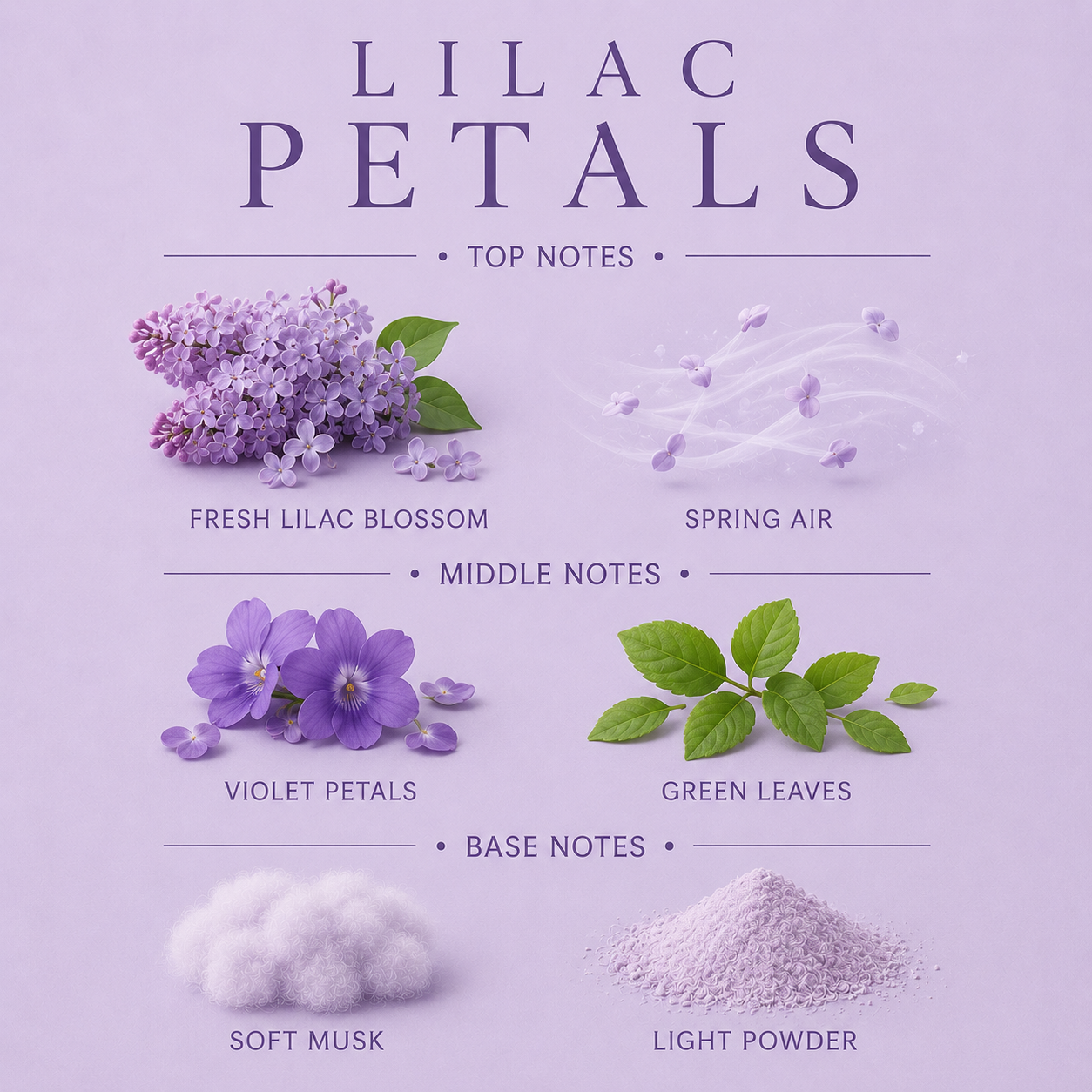 Spray ambiental de pétalos de lila