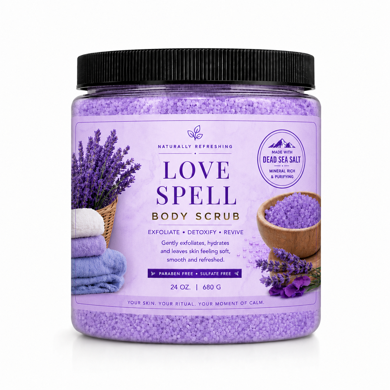 Exfoliante corporal Love Spell | Sal del mar Muerto