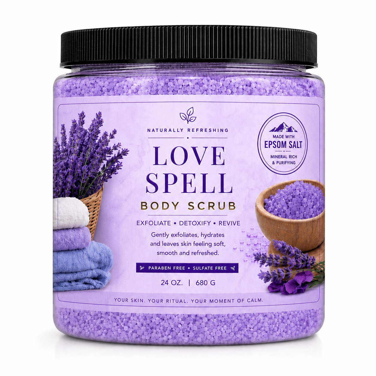 Exfoliant de corp „Love Spell” | Sare Epsom