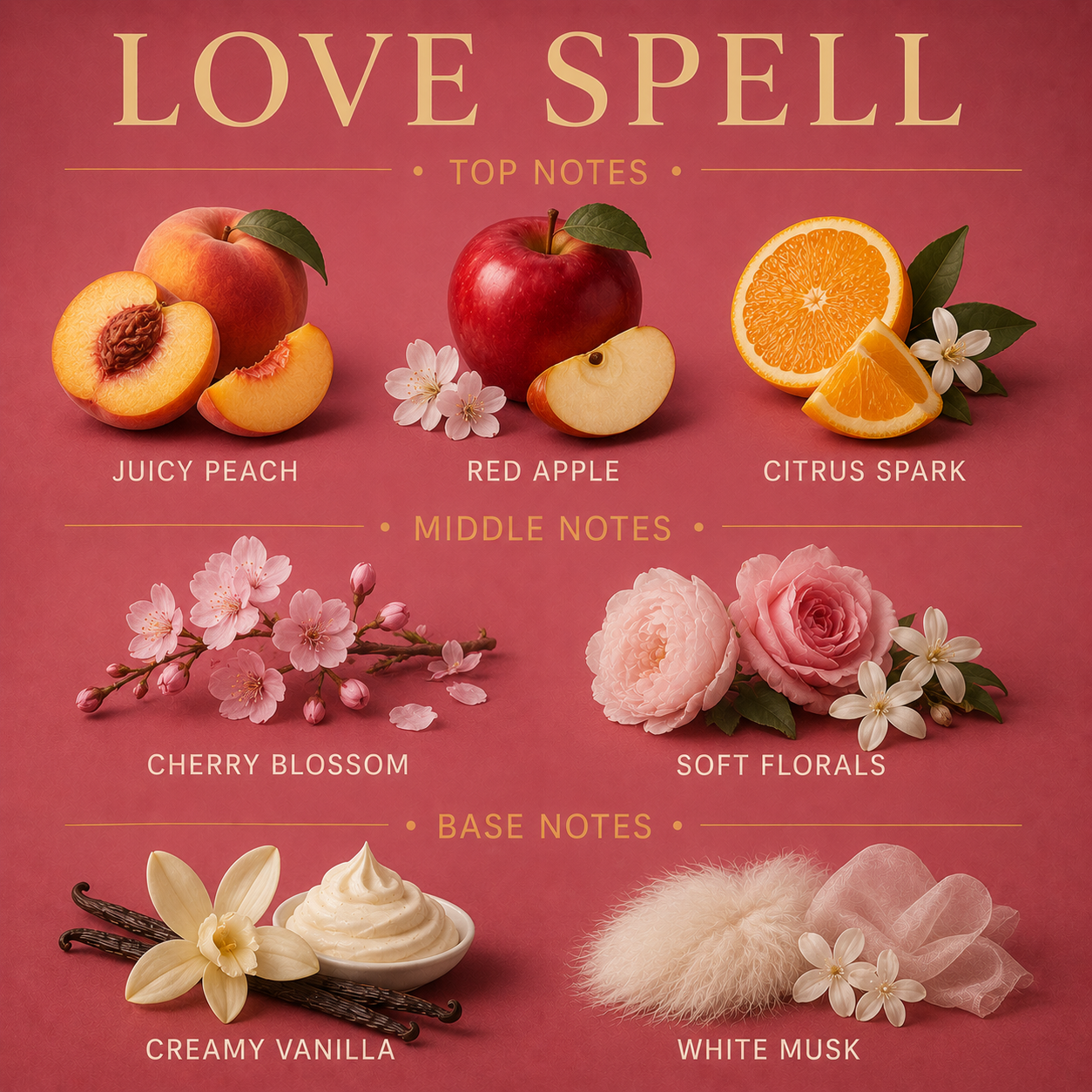 Svíčka Love Spell se 3 knoty