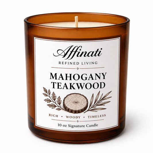 Vela Signature de caoba y madera de teca