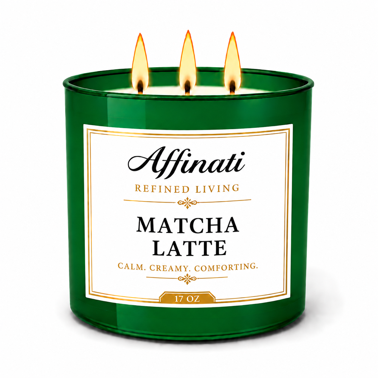 Matcha-Latte-Duftkerze mit 3 Dochten