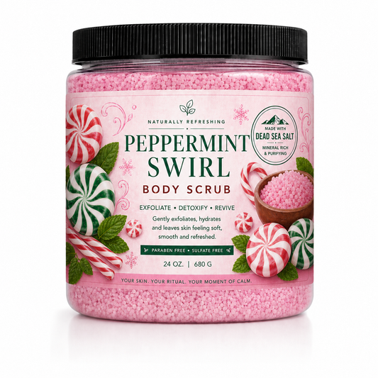 Peppermint Swirl Body Scrub | Dead Sea Salt