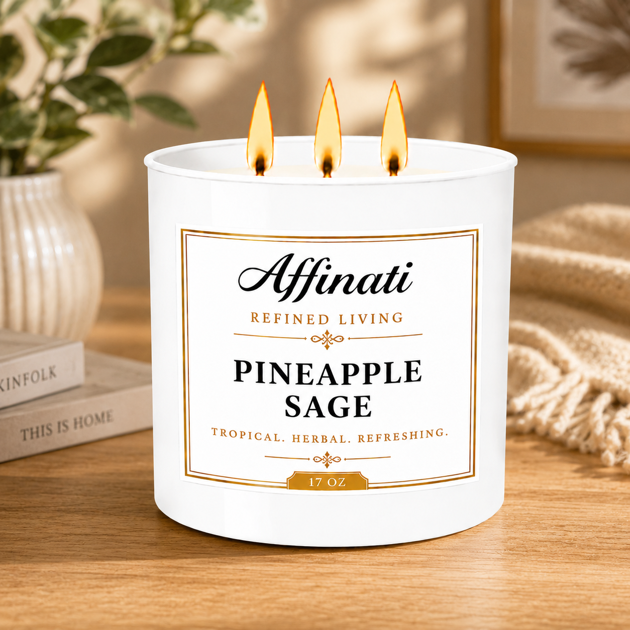 Ananas Salbei 3-Docht Kerze