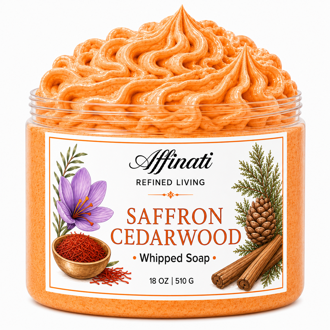 Jabón Batido de Azafrán y Madera de Cedro