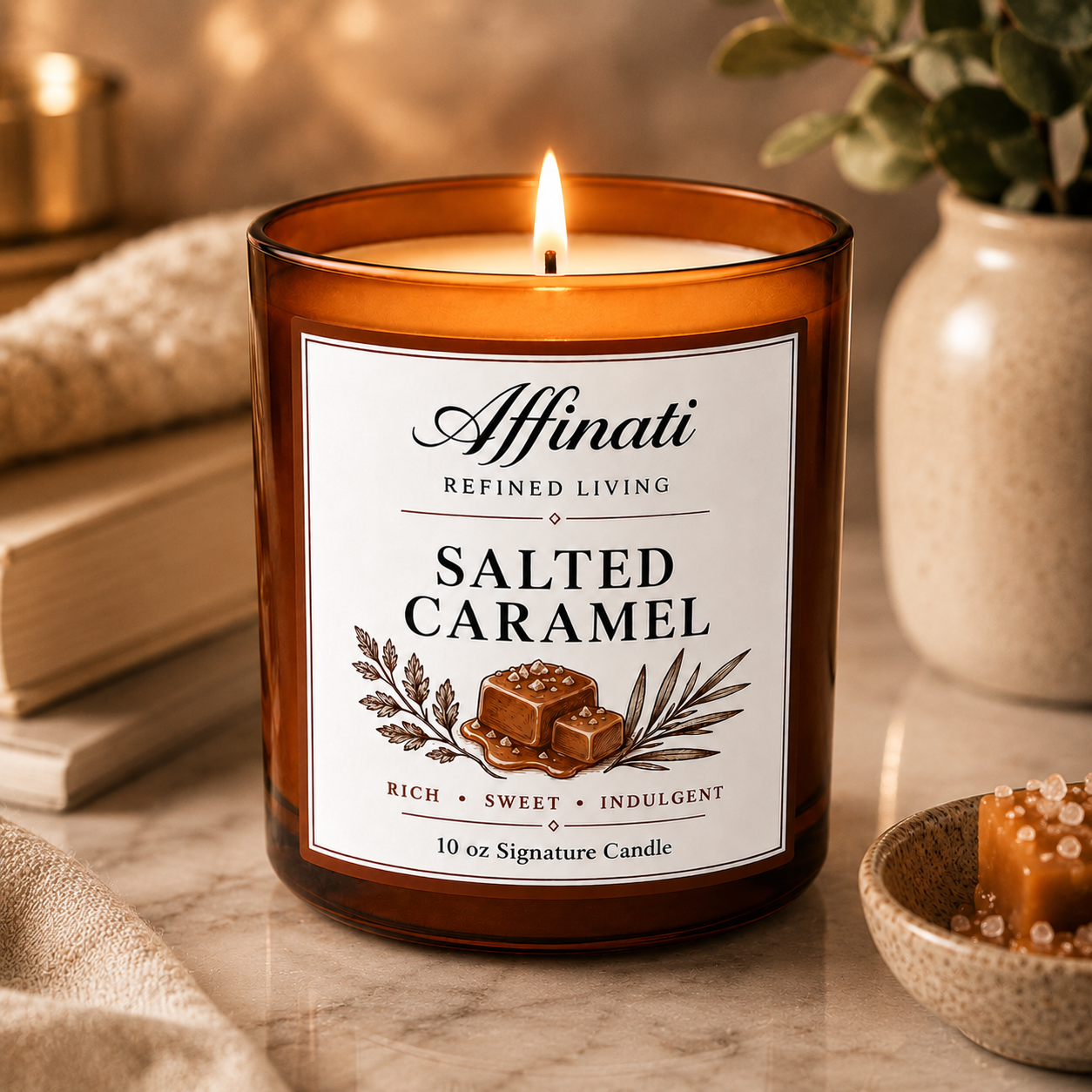 Bougie signature caramel salé