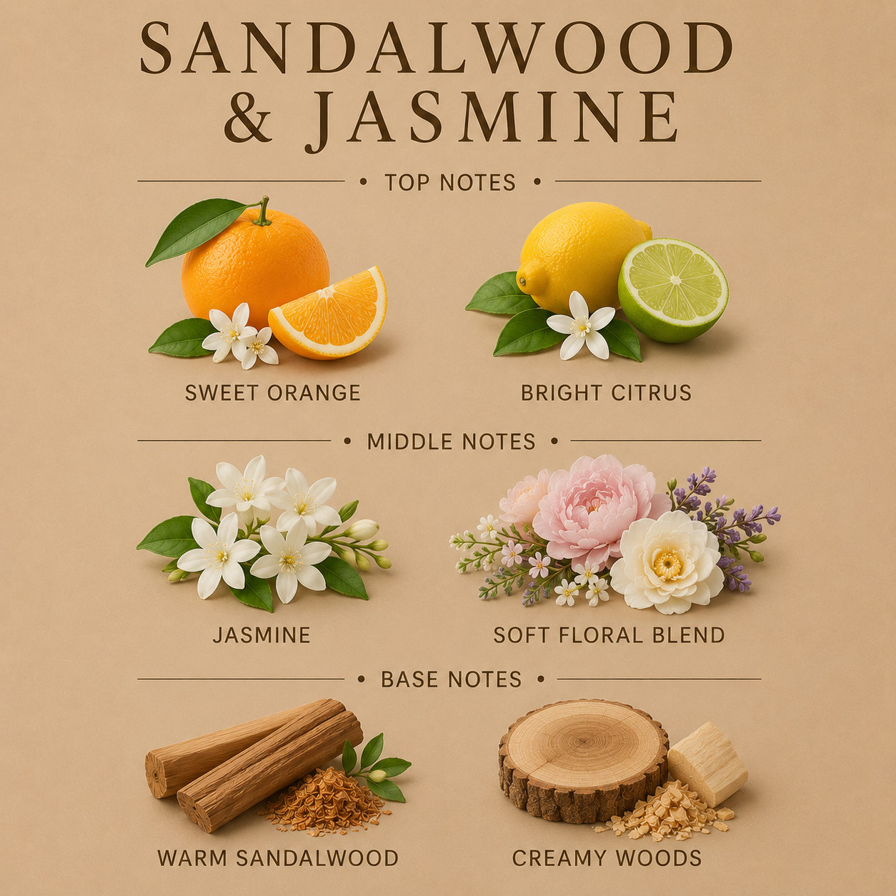 Sandalwood & jasmiini riisipaperituoksu