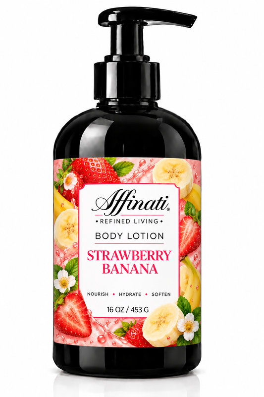 Bodylotion med jordgubb och banan