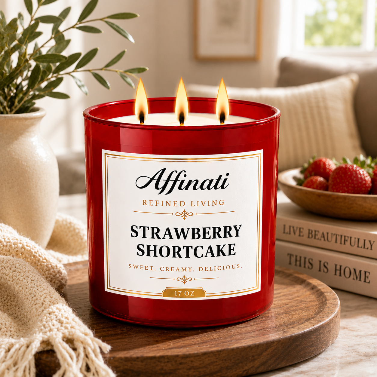 Lumânare cu 3 fitile Strawberry Shortcake