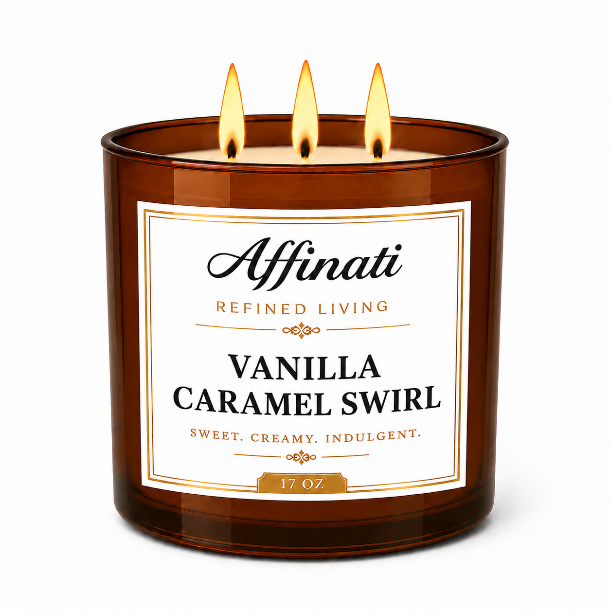 Bougie 3 mèches Vanille Caramel Tourbillon
