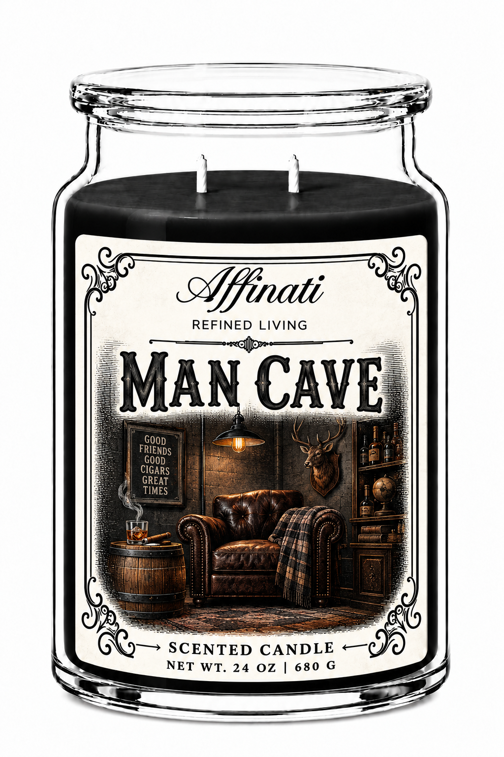 Man Cave 24 oz-ljus - Timeless Collection-ljus med två vekar