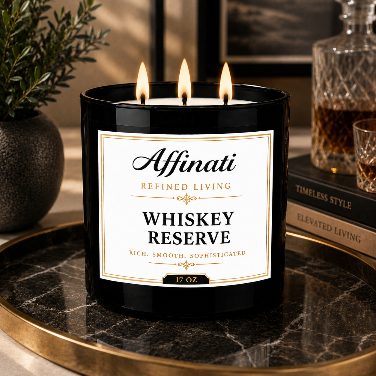 Κερί Whiskey Reserve με 3 Φωτιές