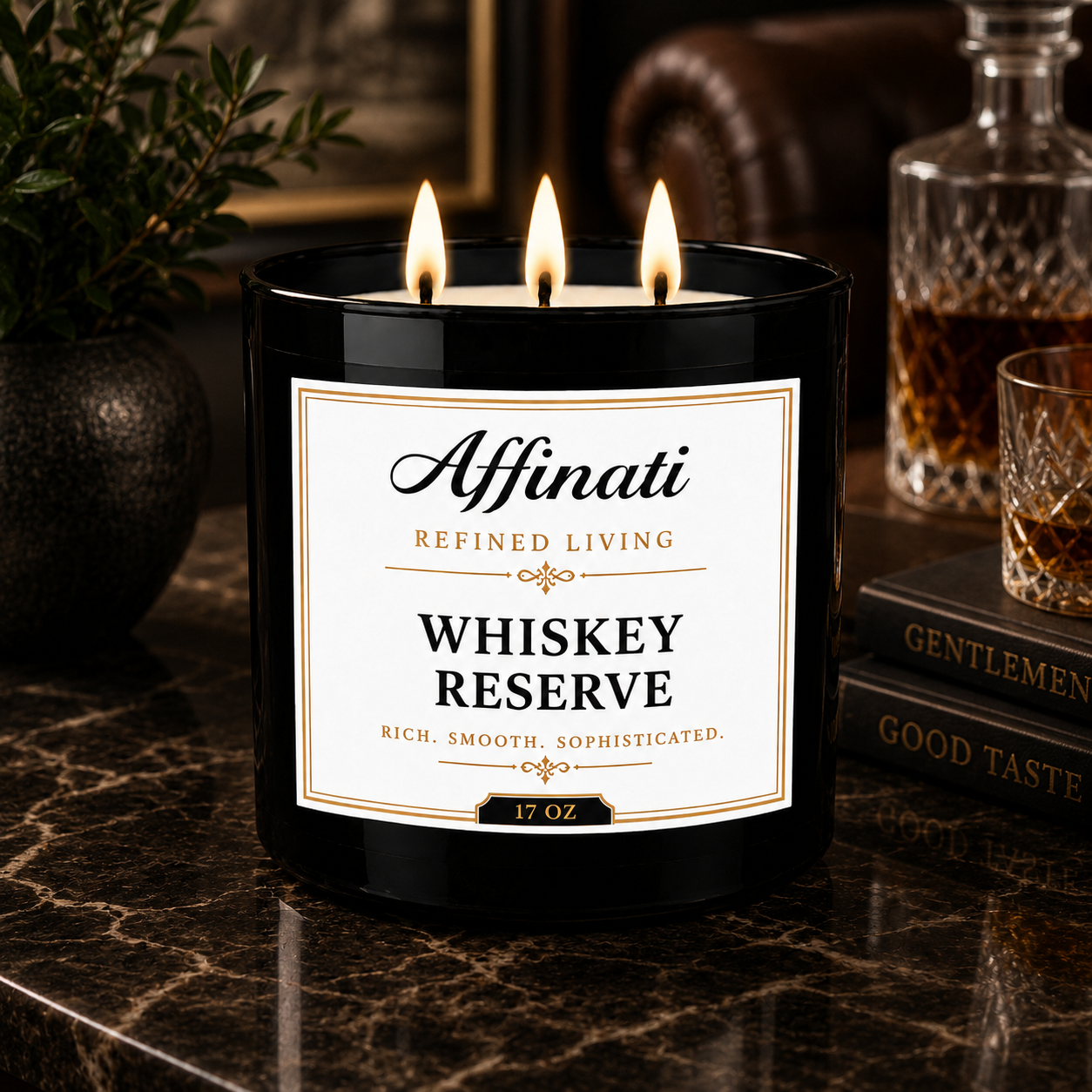 Κερί Whiskey Reserve με 3 Φωτιές