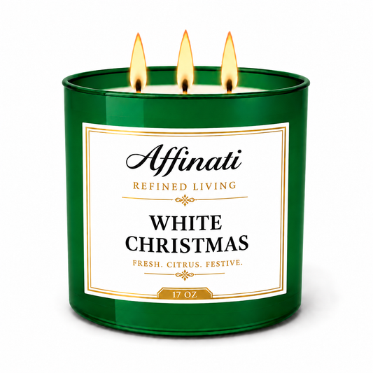 White Christmas 3-Docht-Kerze